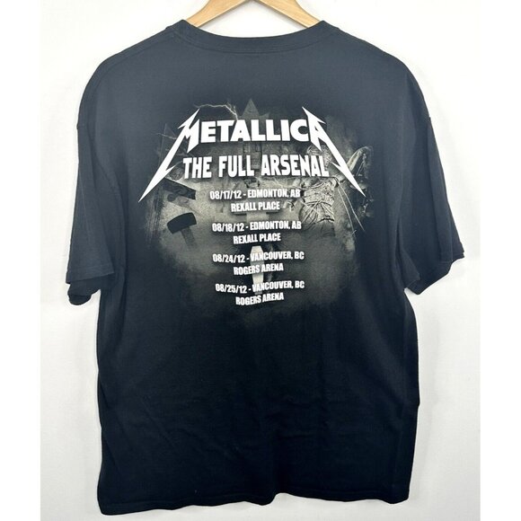 Metallica Mens T-Shirt Rock Band Tee The Full Arsenal Canada Tour Black Large - Picture 2 of 4